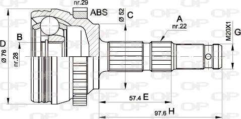 Open Parts CVJ5387.10 - Шарнірний комплект, ШРУС, приводний вал avtolavka.club