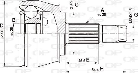 Open Parts CVJ5375.10 - Шарнірний комплект, ШРУС, приводний вал avtolavka.club