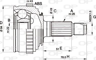 Open Parts CVJ5298.10 - Шарнірний комплект, ШРУС, приводний вал avtolavka.club