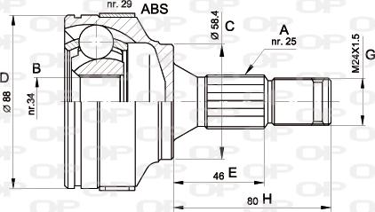 Open Parts CVJ5297.10 - Шарнірний комплект, ШРУС, приводний вал avtolavka.club