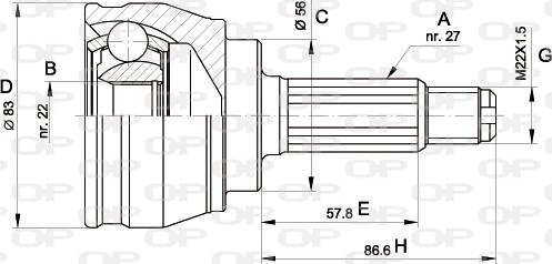 Open Parts CVJ5241.10 - Шарнірний комплект, ШРУС, приводний вал avtolavka.club