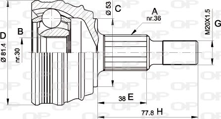 Open Parts CVJ5235.10 - Шарнірний комплект, ШРУС, приводний вал avtolavka.club