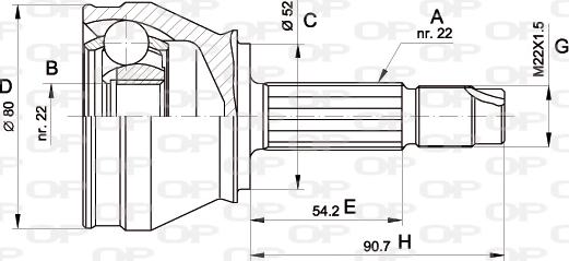 Open Parts CVJ5229.10 - Шарнірний комплект, ШРУС, приводний вал avtolavka.club
