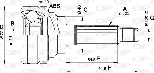 Open Parts CVJ5274.10 - Шарнірний комплект, ШРУС, приводний вал avtolavka.club