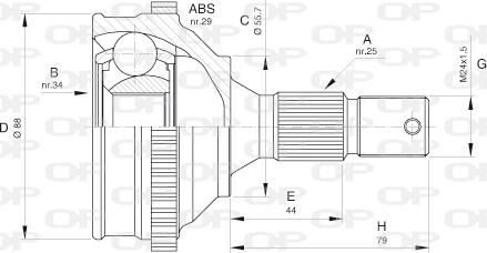 Open Parts CVJ5276.10 - Шарнірний комплект, ШРУС, приводний вал avtolavka.club
