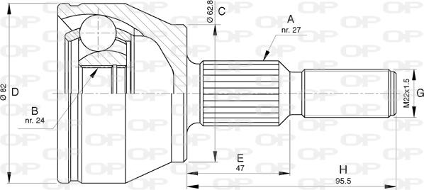 Open Parts CVJ5792.10 - Шарнірний комплект, ШРУС, приводний вал avtolavka.club