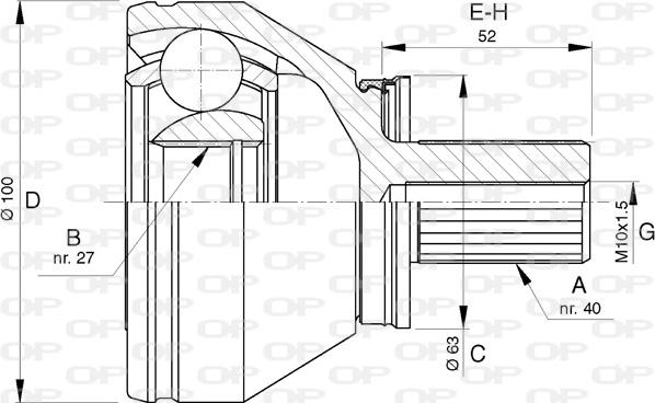 Open Parts CVJ5744.10 - Шарнірний комплект, ШРУС, приводний вал avtolavka.club