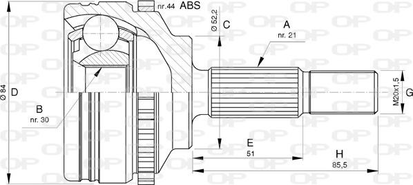 Open Parts CVJ5743.10 - Шарнірний комплект, ШРУС, приводний вал avtolavka.club