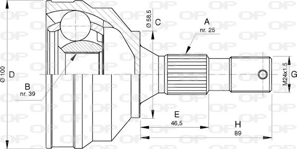 Open Parts CVJ5747.10 - Шарнірний комплект, ШРУС, приводний вал avtolavka.club