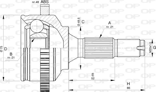 Open Parts CVJ5764.10 - Шарнірний комплект, ШРУС, приводний вал avtolavka.club