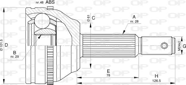 Open Parts CVJ5766.10 - Шарнірний комплект, ШРУС, приводний вал avtolavka.club
