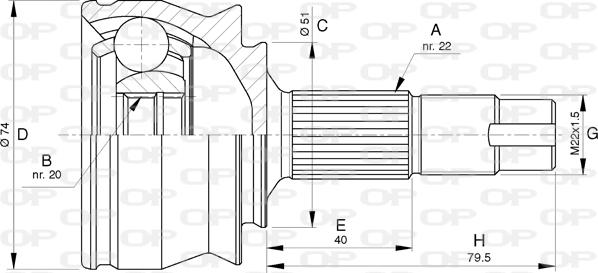 Open Parts CVJ5762.10 - Шарнірний комплект, ШРУС, приводний вал avtolavka.club