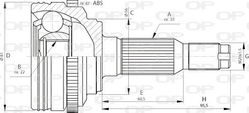 Open Parts CVJ5711.10 - Шарнірний комплект, ШРУС, приводний вал avtolavka.club