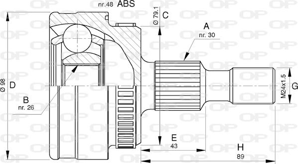 Open Parts CVJ5782.10 - Шарнірний комплект, ШРУС, приводний вал avtolavka.club