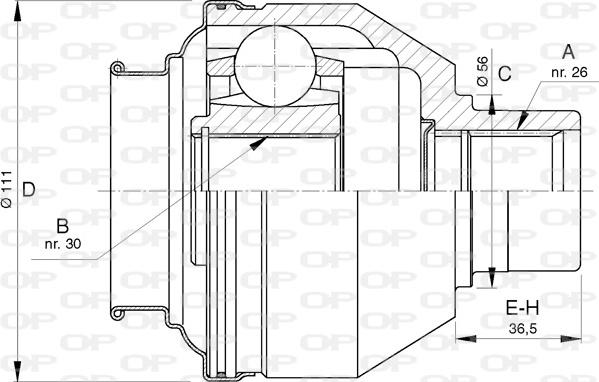 Open Parts CVJ5733.20 - Шарнірний комплект, ШРУС, приводний вал avtolavka.club