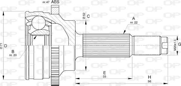 Open Parts CVJ5772.10 - Шарнірний комплект, ШРУС, приводний вал avtolavka.club