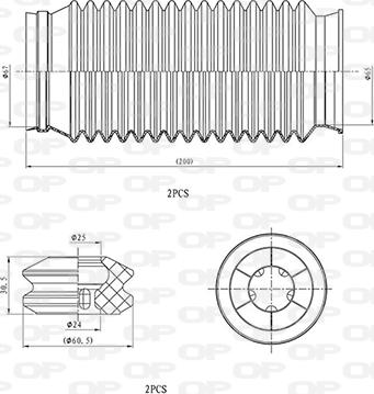 Open Parts DCK5095.04 - Пилозахисний комплект, амортизатор avtolavka.club