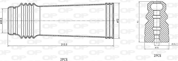 Open Parts DCK5096.04 - Пилозахисний комплект, амортизатор avtolavka.club