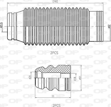 Open Parts DCK5090.04 - Пилозахисний комплект, амортизатор avtolavka.club