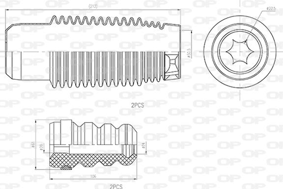 Open Parts DCK5044.04 - Пилозахисний комплект, амортизатор avtolavka.club