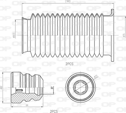 Open Parts DCK5040.04 - Пилозахисний комплект, амортизатор avtolavka.club