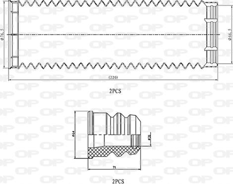 Open Parts DCK5047.04 - Пилозахисний комплект, амортизатор avtolavka.club