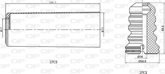 Open Parts DCK5058.04 - Пилозахисний комплект, амортизатор avtolavka.club