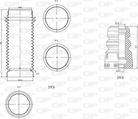 Open Parts DCK5004.04 - Пилозахисний комплект, амортизатор avtolavka.club