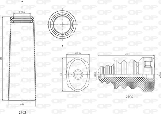Open Parts DCK5014.04 - Пилозахисний комплект, амортизатор avtolavka.club