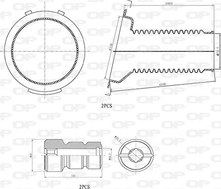 Open Parts DCK5016.04 - Пилозахисний комплект, амортизатор avtolavka.club