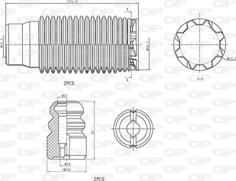 Open Parts DCK5013.04 - Пилозахисний комплект, амортизатор avtolavka.club