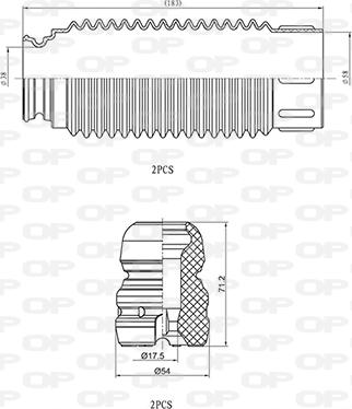 Open Parts DCK5034.04 - Пилозахисний комплект, амортизатор avtolavka.club