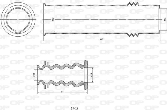 Open Parts DCK5035.04 - Пилозахисний комплект, амортизатор avtolavka.club