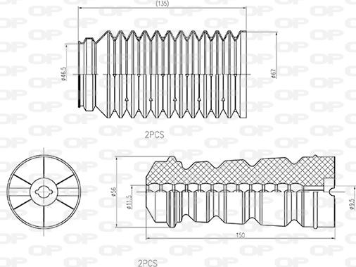 Open Parts DCK5031.04 - Пилозахисний комплект, амортизатор avtolavka.club