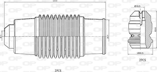 Open Parts DCK5032.04 - Пилозахисний комплект, амортизатор avtolavka.club