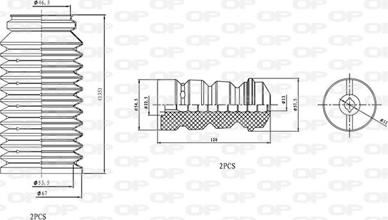 Open Parts DCK5076.04 - Пилозахисний комплект, амортизатор avtolavka.club