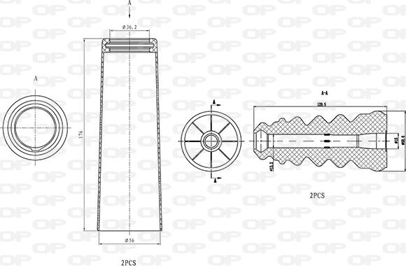 Open Parts DCK5073.04 - Пилозахисний комплект, амортизатор avtolavka.club