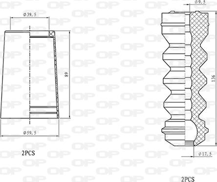 Open Parts DCK5077.04 - Пилозахисний комплект, амортизатор avtolavka.club