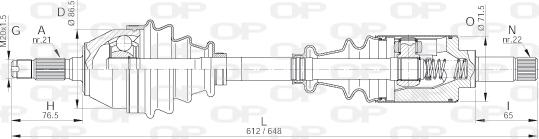 Open Parts DRS6018.00 - Приводний вал avtolavka.club