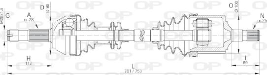 Open Parts DRS6141.00 - Приводний вал avtolavka.club