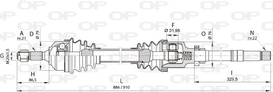 Open Parts DRS6154.00 - Приводний вал avtolavka.club