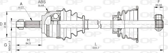 Open Parts DRS6100.00 - Приводний вал avtolavka.club