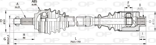 Open Parts DRS6111.00 - Приводний вал avtolavka.club