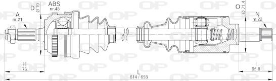 Open Parts DRS6183.00 - Приводний вал avtolavka.club