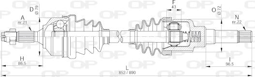 Open Parts DRS6182.00 - Приводний вал avtolavka.club