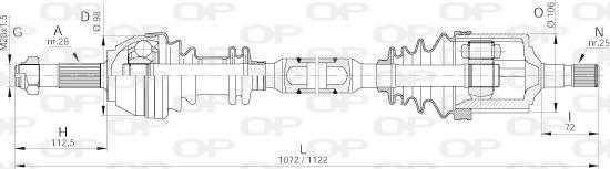 Open Parts DRS6139.00 - Приводний вал avtolavka.club