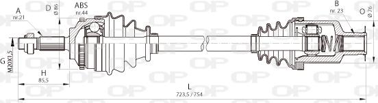 Open Parts DRS6364.00 - Приводний вал avtolavka.club