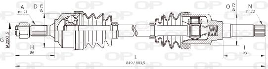 Open Parts DRS6366.00 - Приводний вал avtolavka.club