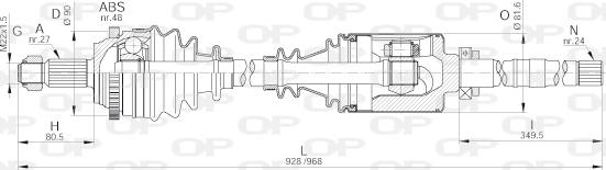 Open Parts DRS6244.00 - Приводний вал avtolavka.club