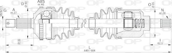 Open Parts DRS6243.00 - Приводний вал avtolavka.club